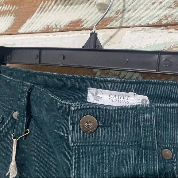 CARVE DESIGNS $98 Women's Mid-Rise Skyler Corduroy Pant Teal Blue Size 4 - Picture 4 of 7